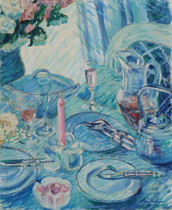 La mesa azul 73x60